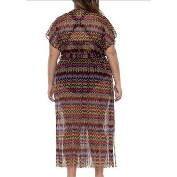 BECCA ETC Carnivals Crochet Fringed Long Cover-up - Picture 2 of 3